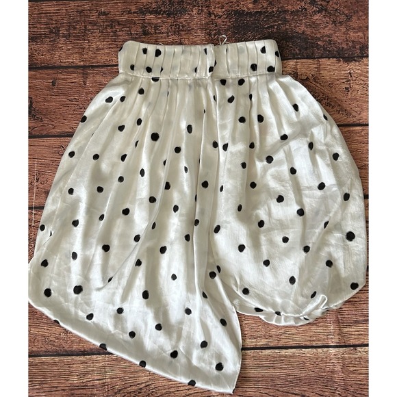 Zara White Polka Dot Midi Skirt Asymmetric Bubble Hem Size Small - Picture 5 of 12